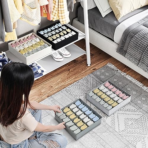 Beige 4 Pack Sock Organizer X439750