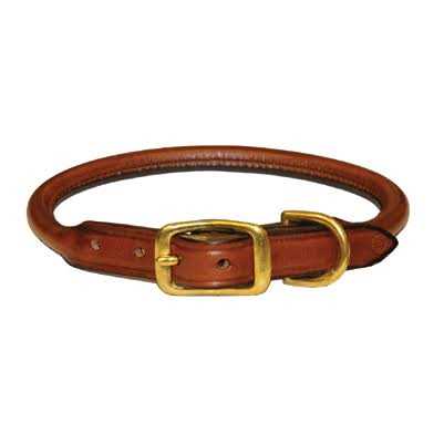 Leather Rolled Dog Collar T4613