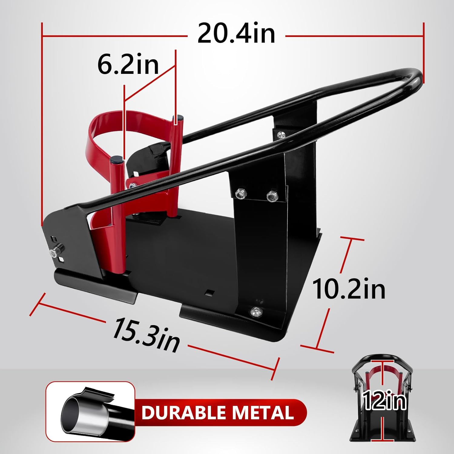 Heavy Duty Steel Motorcycle Wheel Chock, 1800 lbs Capacity Wheel Cradle Holder, Front Wheel Stand with 3 Adjustable Height Holes H132