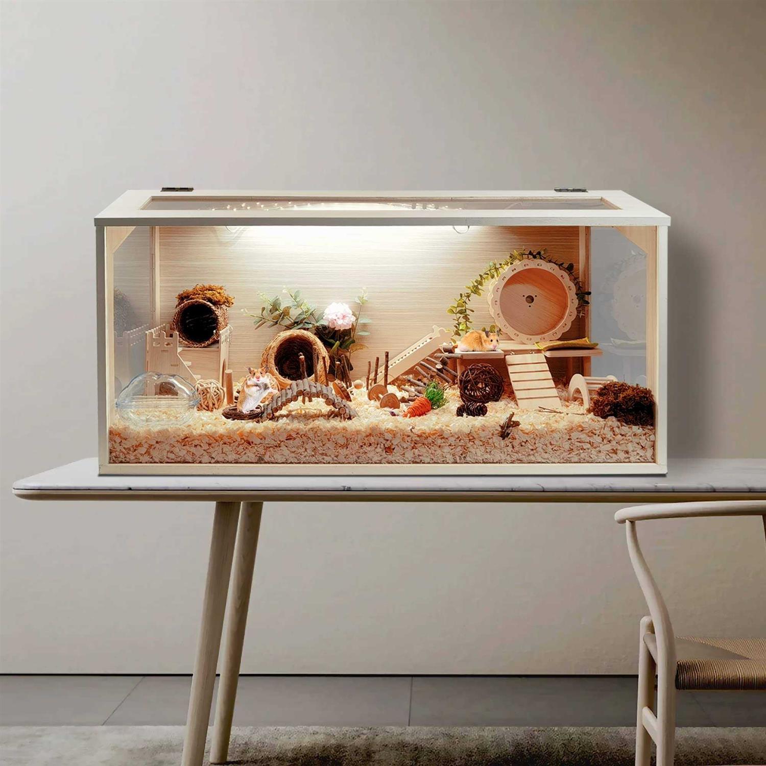 Hamster Cage Wooden with Acrylic Sheets J190
