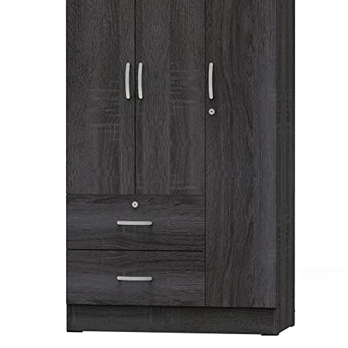 Maple Wardrobe Armoire with Two Drawers D933