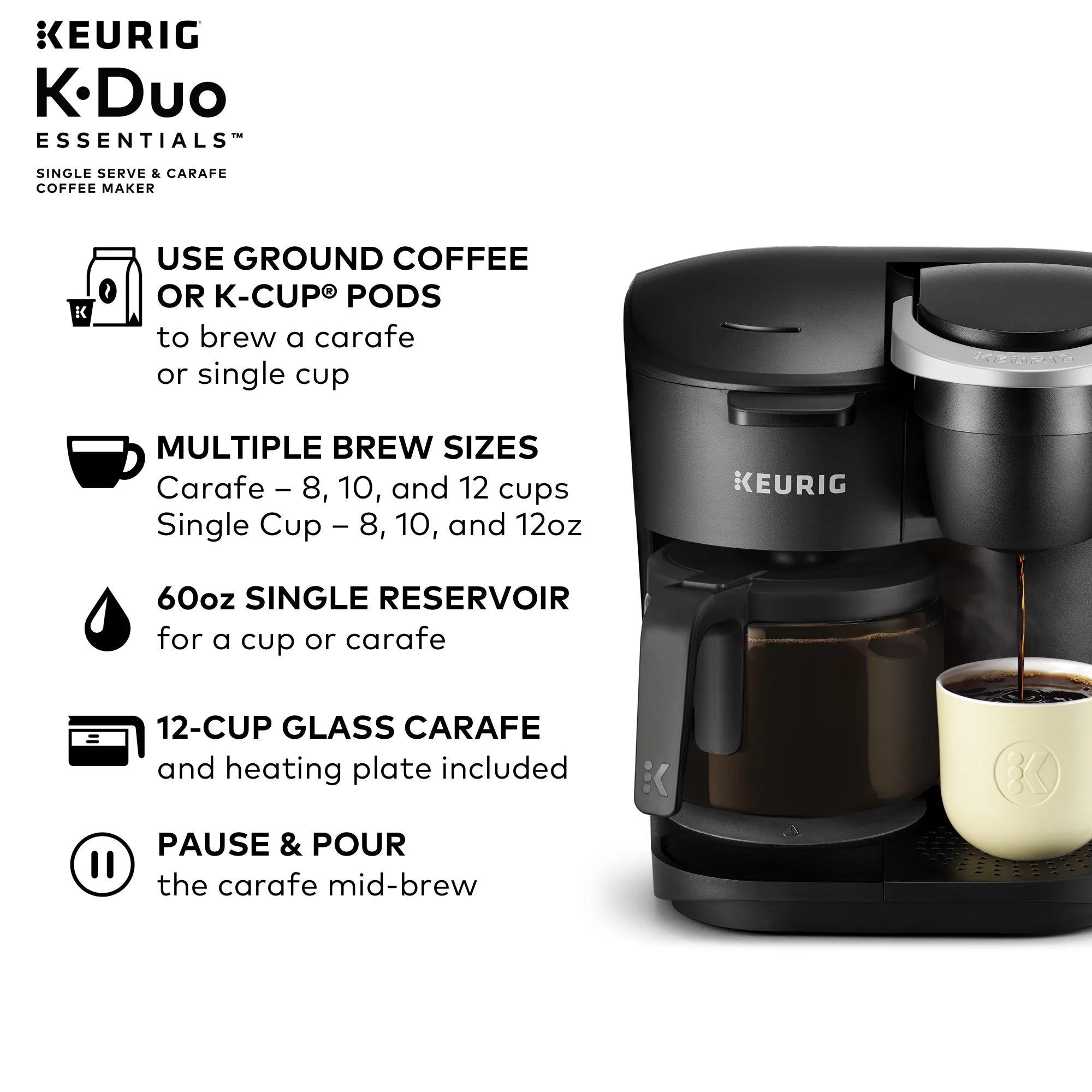 Single Serve & Carafe Coffee Maker W8738
