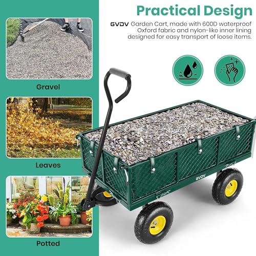 Heavy Duty Steel Folding Utility Wagon with Removable Sides and 10" All-Terrain Wheels N3726