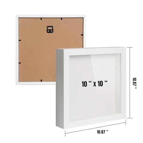 2 Pack Black 10x10 Shadow Box Display Case with Glass O111