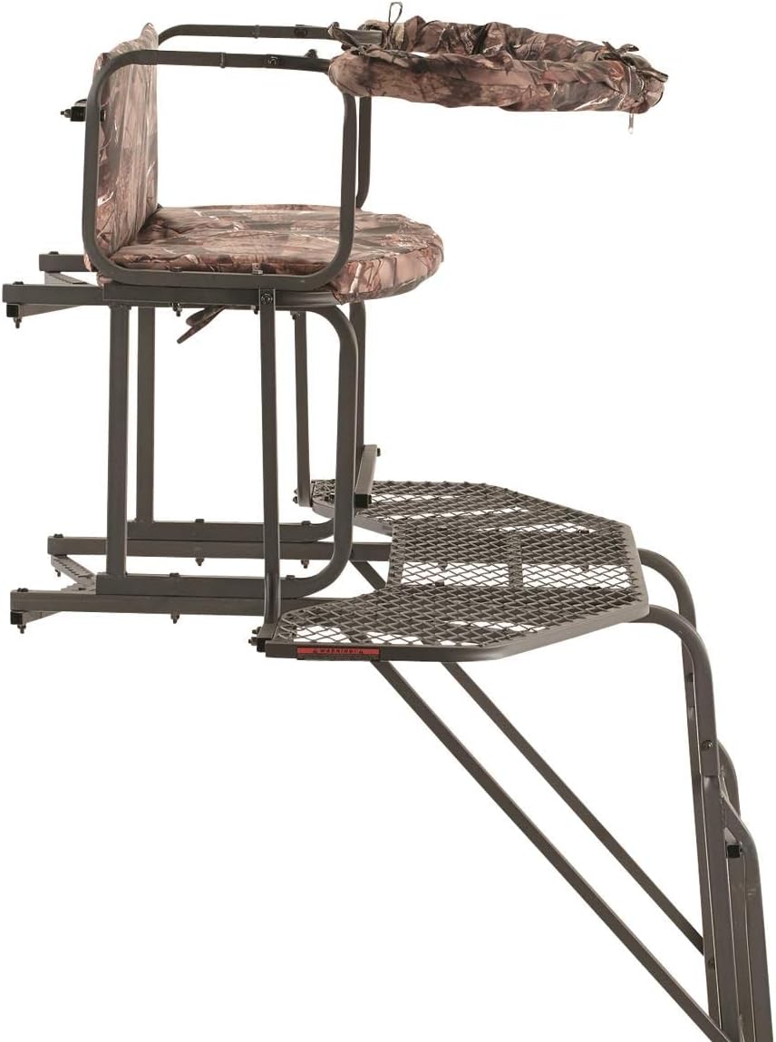 20' 2-Man Ladder Tree Stand with Hunting Blind Climbing Seat Q874295