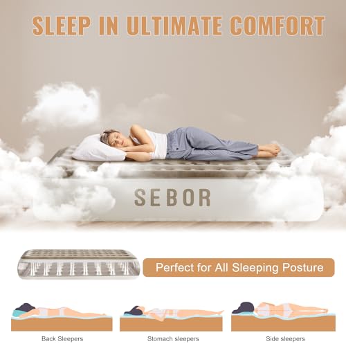 Queen Air Mattress with Built in Pump, 18" P268117