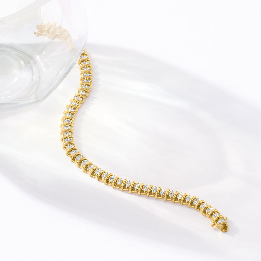 2.00 ct. t.w. Diamond Tennis Bracelet in 18kt Gold Over Sterling G601172