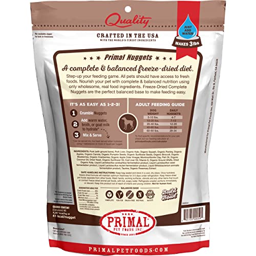 Freeze Dried Dog Food Nuggets, Pork, 14 oz X847