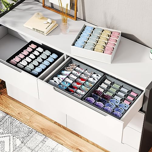 Beige 4 Pack Sock Organizer X439750