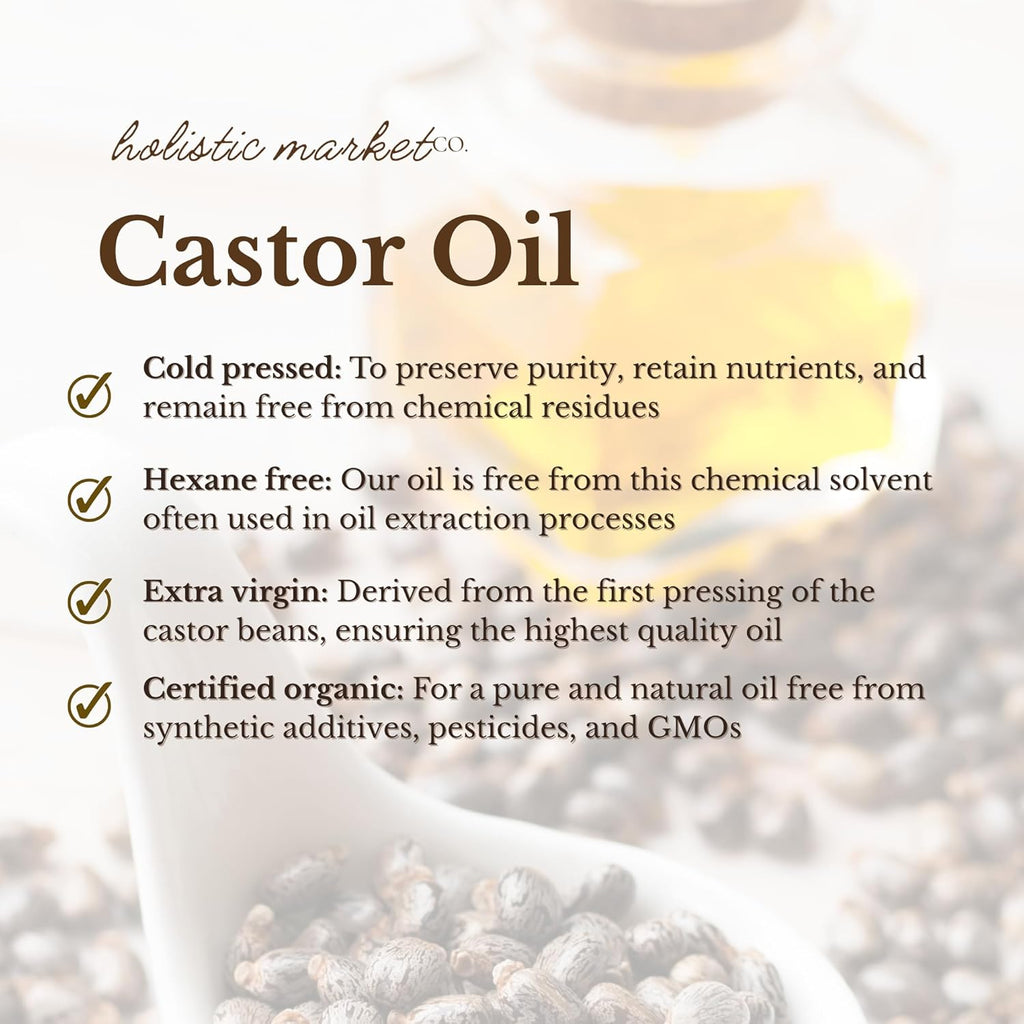 Certified Organic 100% Pure Cold Pressed Hexane Free Extra Virgin Castor Oil Q7910