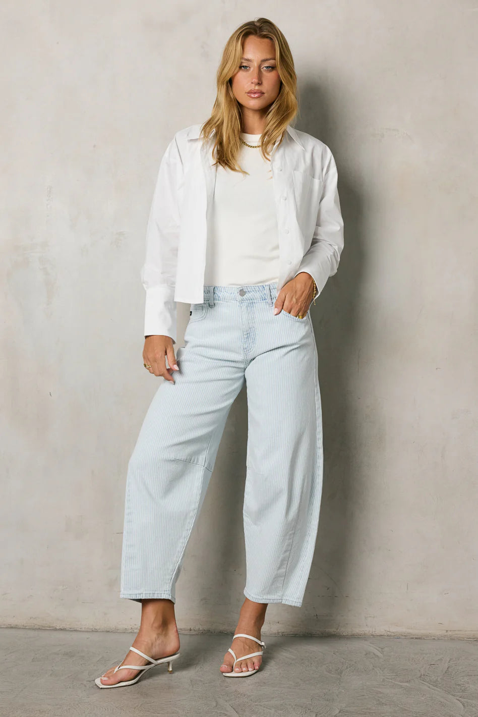 Striped Barrel Jeans C449