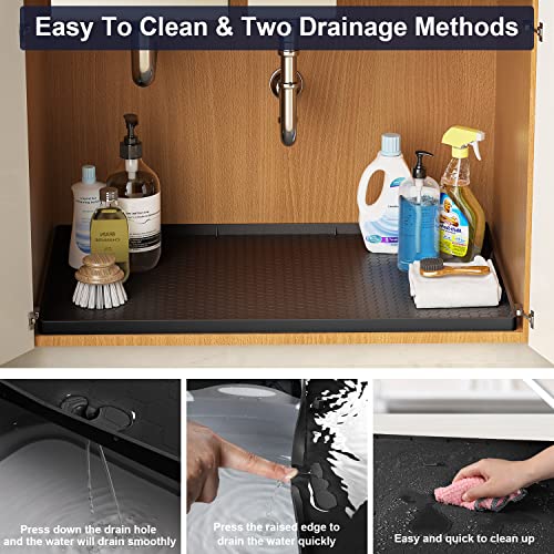 34" x 22" Flexible Silicone Under Sink Liner with Drain Hole Z591424