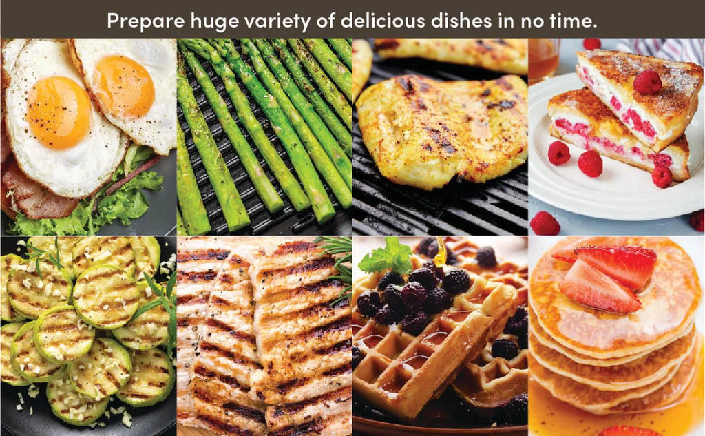 4-in-1 Waffle Maker with Removable Non-Stick Cast Iron Plates T50761