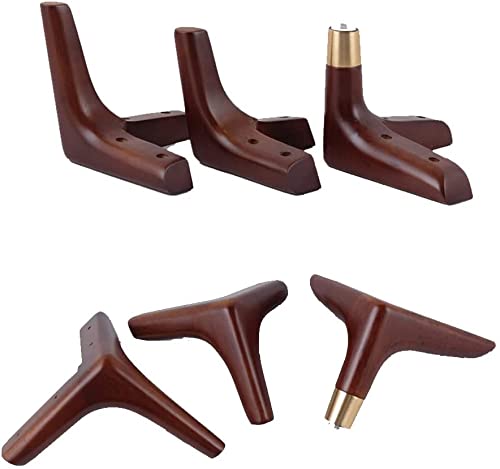 Set of 4 Solid Wood Furniture Legs, Walnut W288