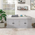 Antique Navy Storage Bench with 4 Doors and Adjustable Shelves C47196