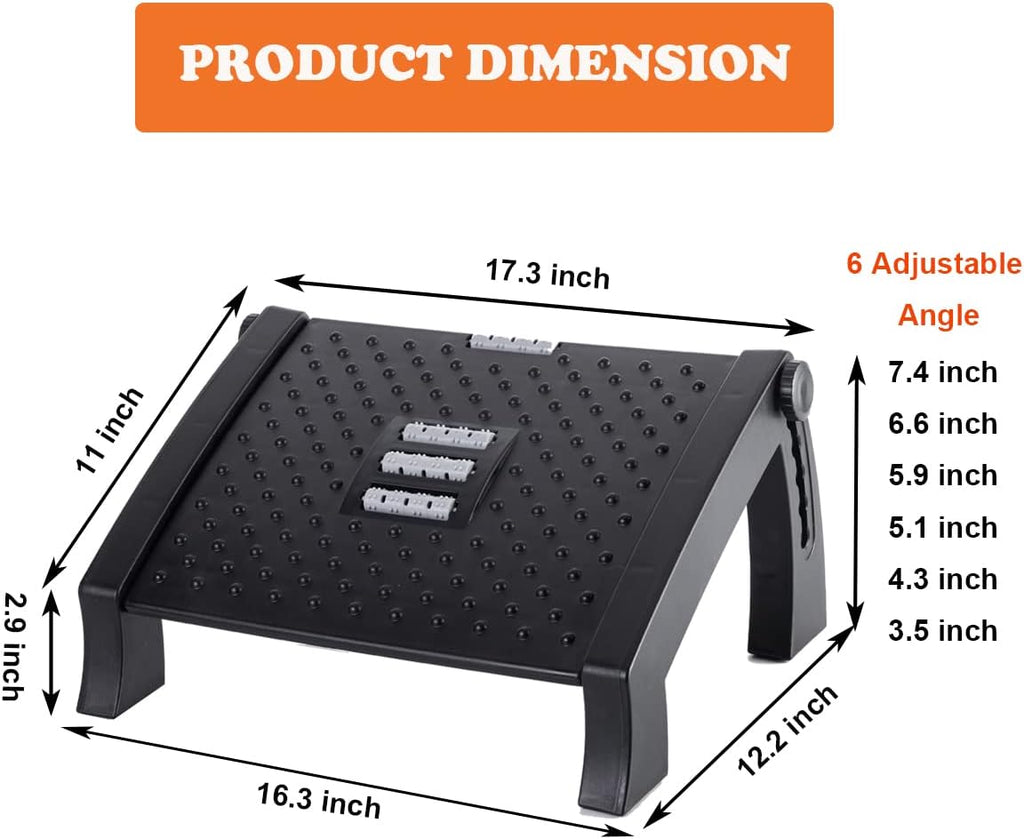 Adjustable Height Foot Rest with Massage Surface W6856