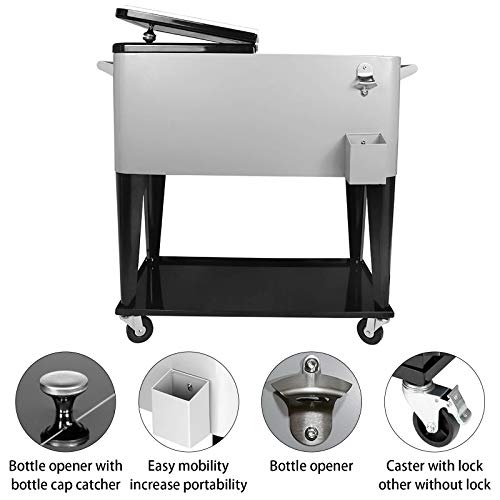 80 Quart Rolling Ice Chest on Wheels and Handle J213282