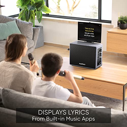 2 Wireless Microphones Bluetooth Portable PA Speaker System with 15" Touch Tablet F23417
