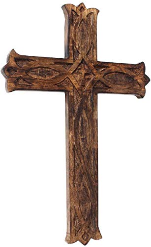 18 x 12 Inches Wooden Crucifix Cross Wall Hanging X755995
