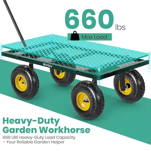 Heavy Duty Steel Folding Utility Wagon with Removable Sides and 10" All-Terrain Wheels N3726