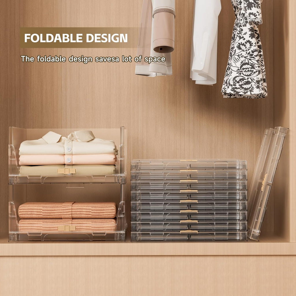 4 Pack Foldable Clear Storage Drawers O486671