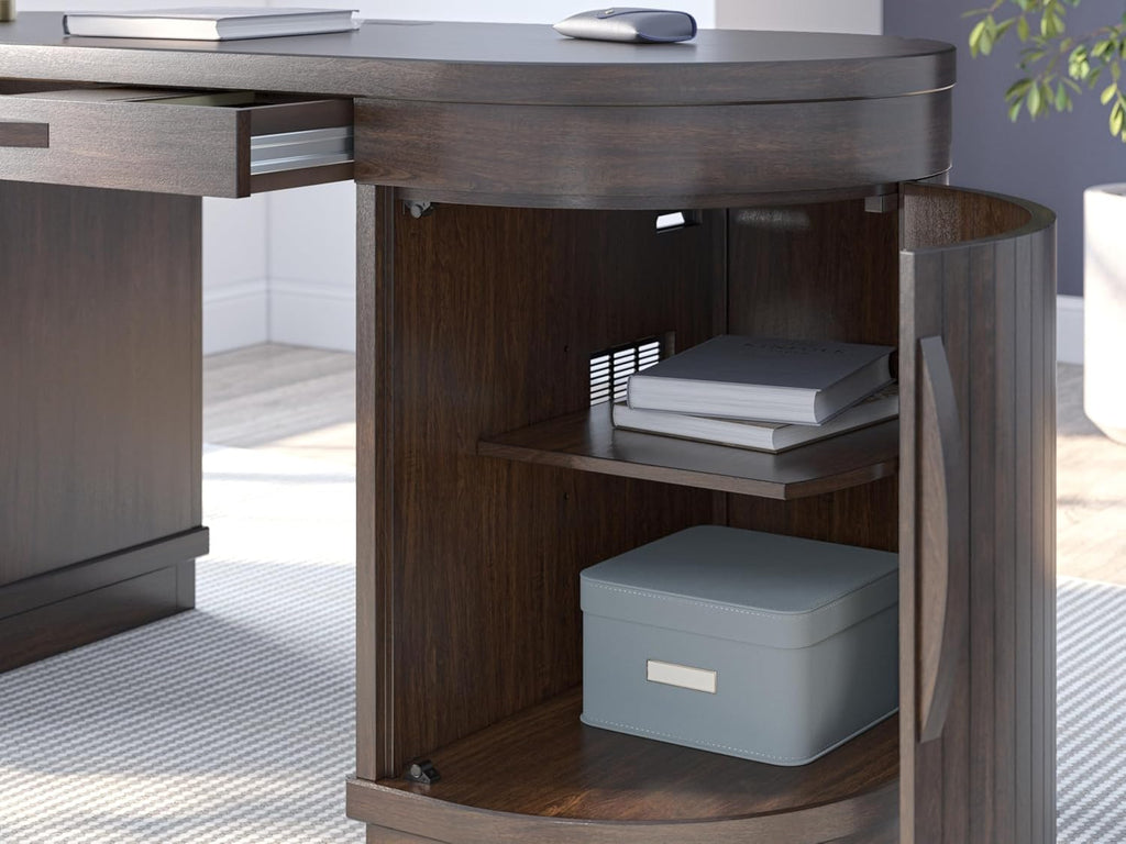 63" W x 26" D x 30" H Dark Brown Home Office Desk A727
