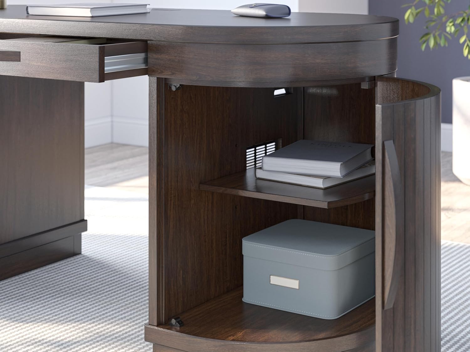 63" W x 26" D x 30" H Dark Brown Home Office Desk A727
