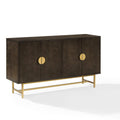 Dark Brown/Gold Wood/Steel Sideboard H51018