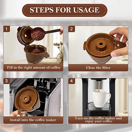 Single Serve Ground Coffee Brew Basket Replacement Parts Reusable Coffee Filter Brown (1 Pack) H623153