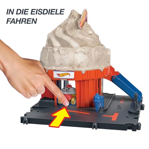 HOT WHEELS City Downtown Spielset mit manuellem Aufzug, Rampe, inklusive 1 Auto X2867