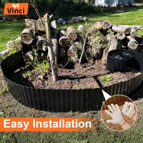 Black 12 Inch x 20 FT Corrugated Metal Garden Border Edging J21495