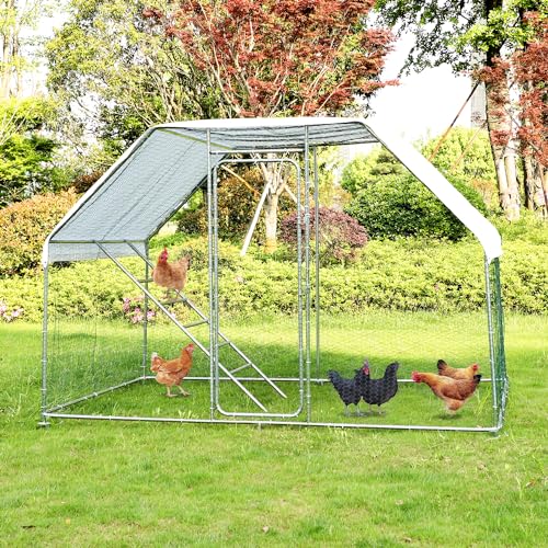 Large Metal Chicken Coop with Anti-UV Cover K88880