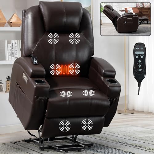 Black Power Lift Recliner Chair with Heat and Massage A2759