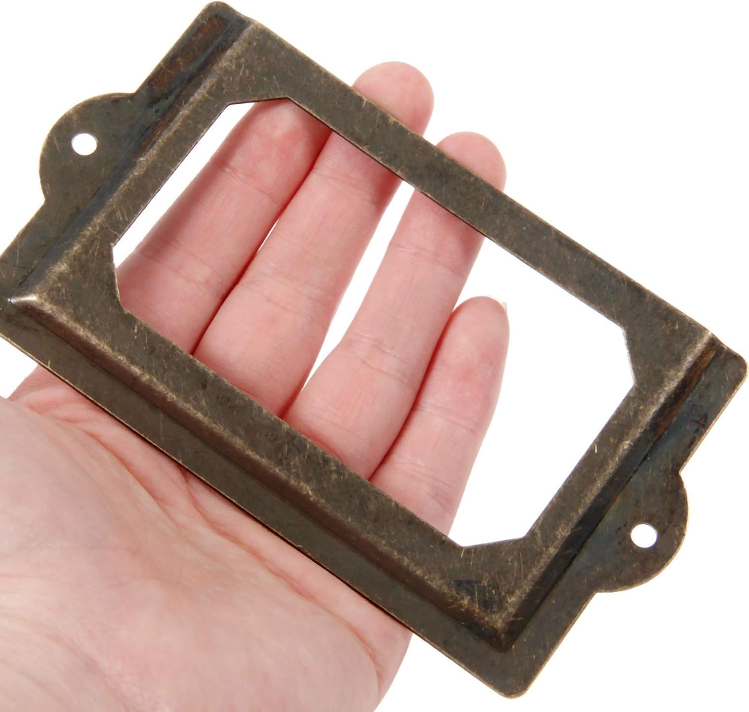 Bronze Drawer Pull Labels Holders (Length:3-1/2", Height:1-5/8") H6333