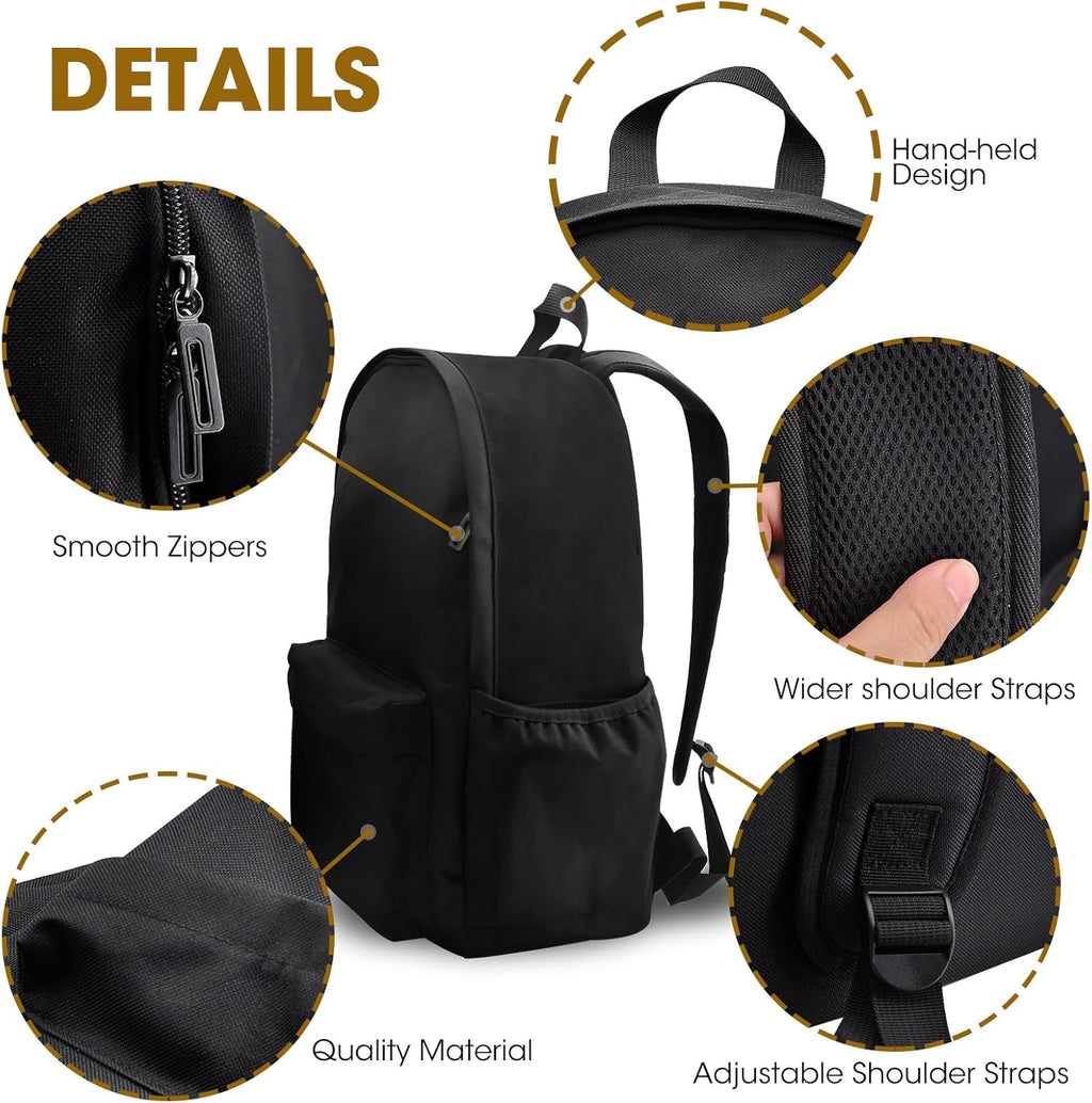 Black Small Lightweight Travel Backpack T542304
