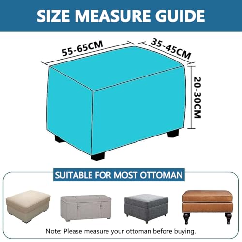 Stretch Ottoman Cover Rectangular Storage Ottoman Slipcover with Non-Slip Elastic Bottom N4147