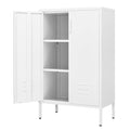 White Metal Storage Cabinet with 2 Doors and 2 Adjustable Shelves Y897020