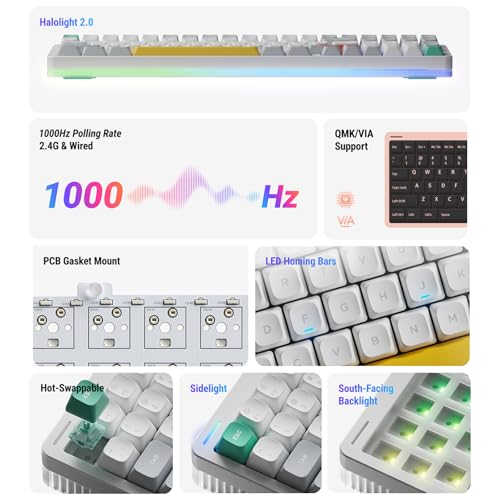 Black 96% Hot Swappable Mechanical Keyboard with RGB Backlit W4686