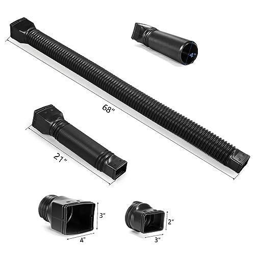 4 pack Flexible Rain Gutter Downspout Extensions Black A224282