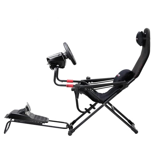 Black Foldable Adjustable Sim Racing Cockpit G37660