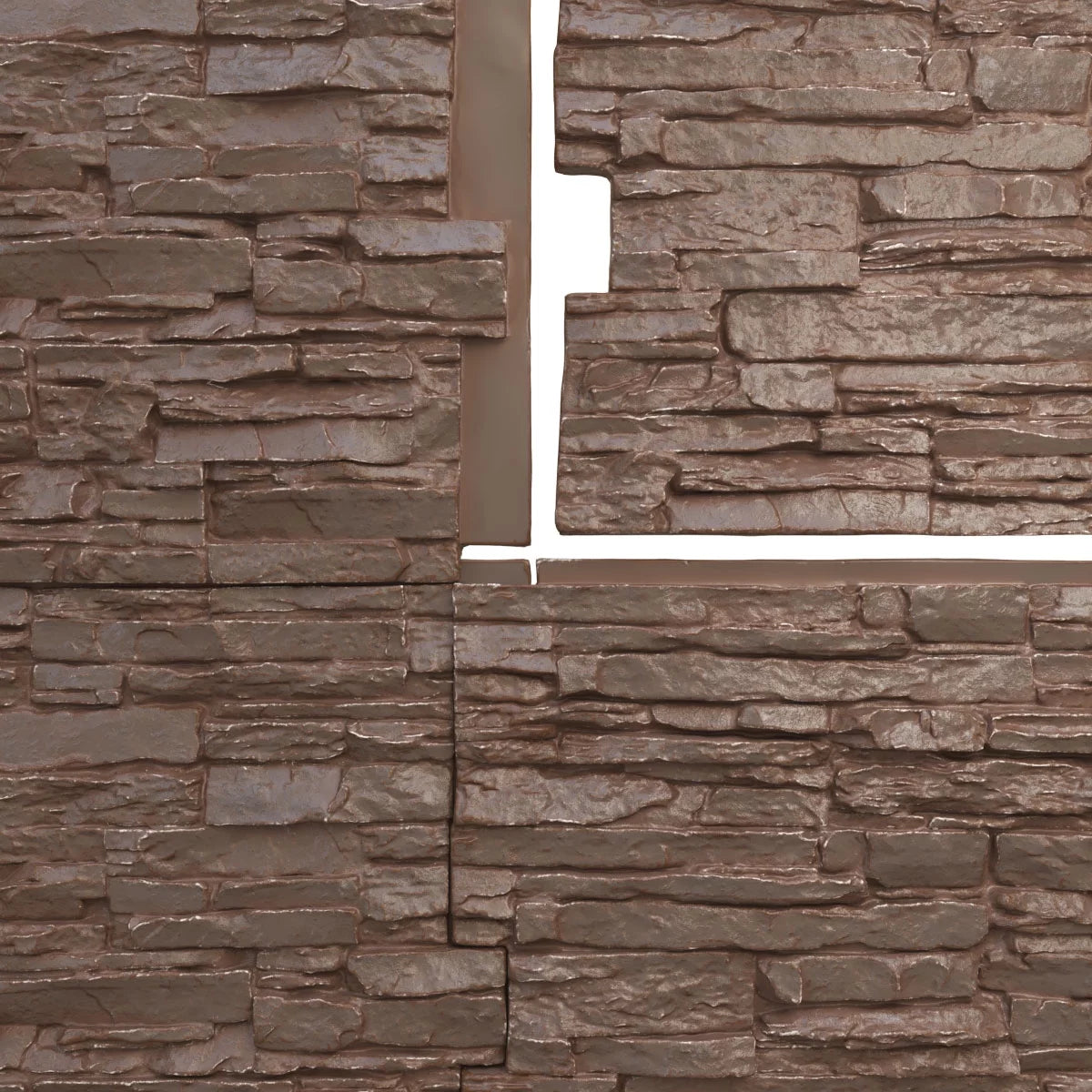 45 3/4"W x 24 1/2"H x 1 1/4"D Autumn Bronze Faux Stone Siding Panel W483