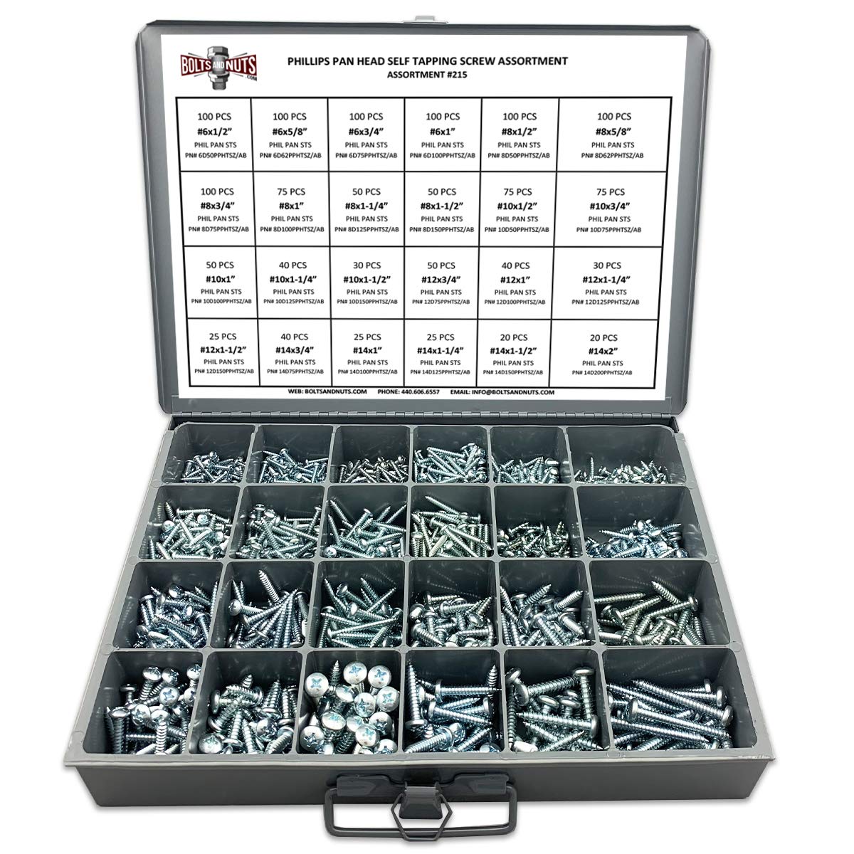 1421 Pcs Zinc Plated Self Tapping Sheet Metal Screws K717
