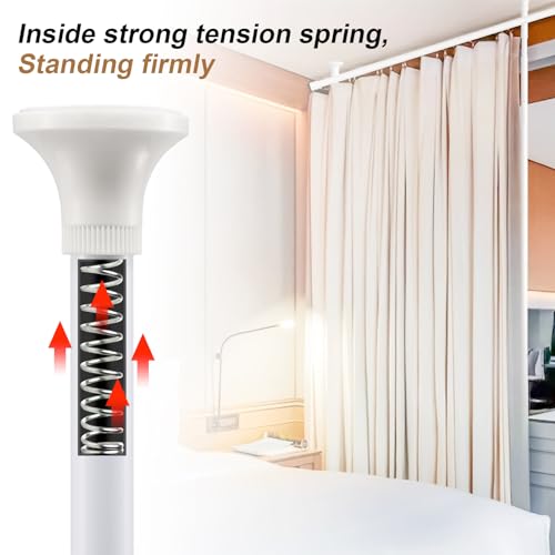 Black Metal Tension Curtain Rod Room Divider I303