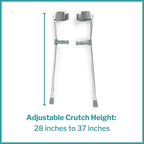 Adjustable Steel Forearm Crutches, 28 in x 37 in, 2 Pack X317819