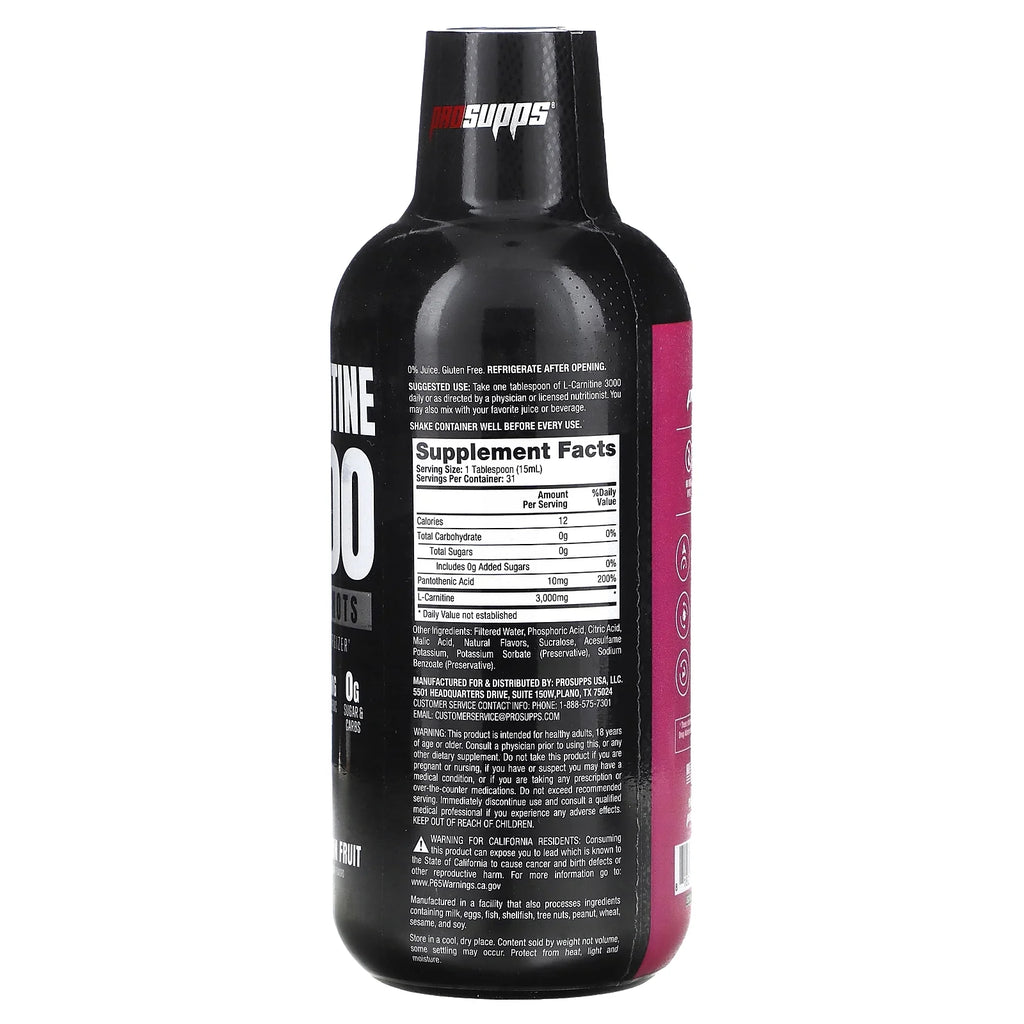 L-Carnitine 3000 Liquid Shots, 16 fl oz O637