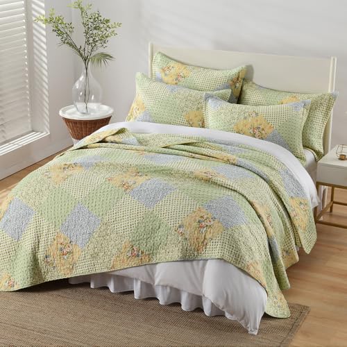 King Size 100% Cotton Quilt Set, 3 Pieces X35249