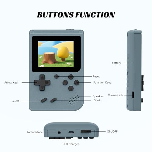 Gray Retro Handheld Games Console with 400 Video Games and 3.0 Inch IPS Screen I164