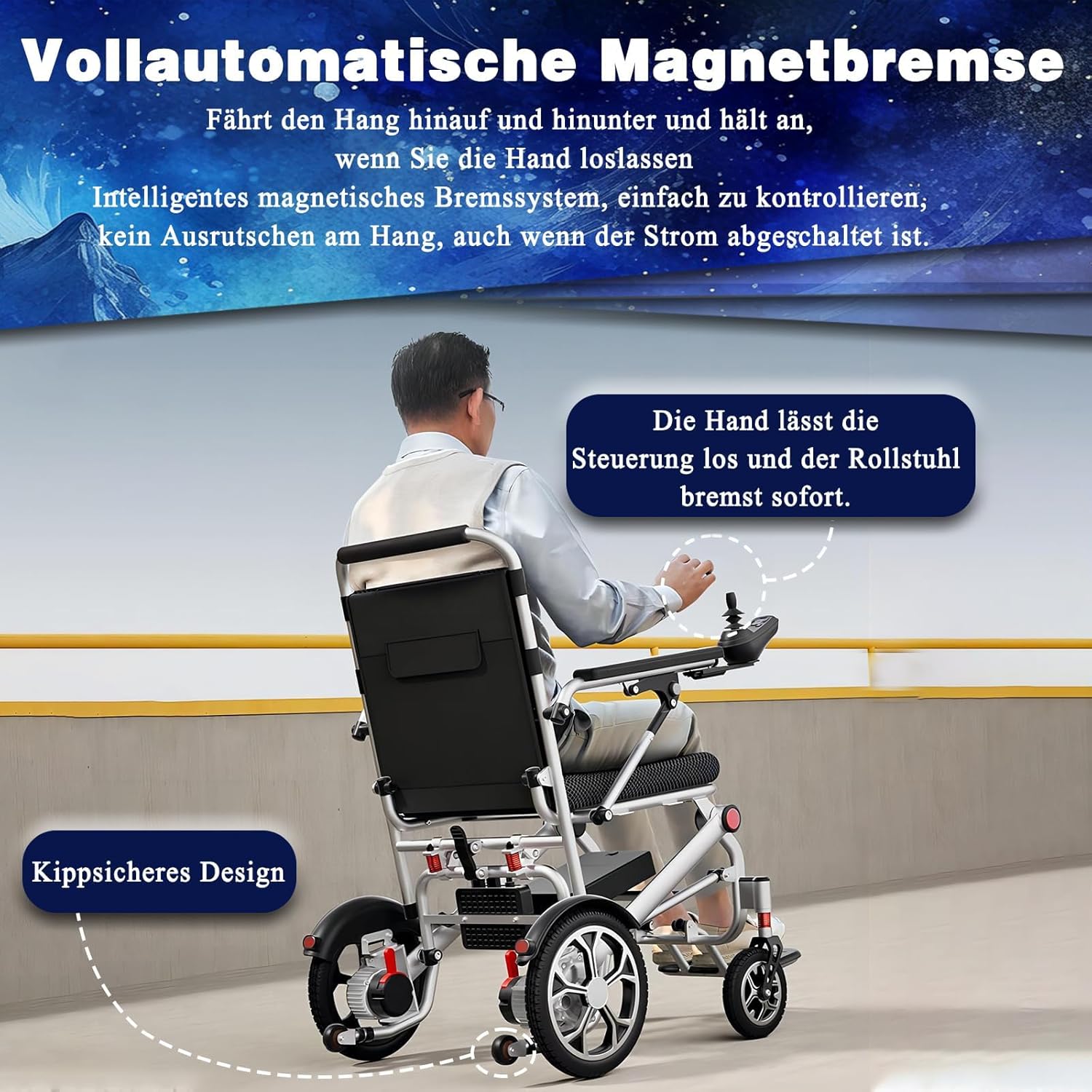 Lightweight Foldable Electric Wheelchair R75008