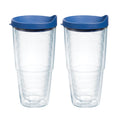 24oz 2pk Blue Lid Double Walled Insulated Tumbler A61688