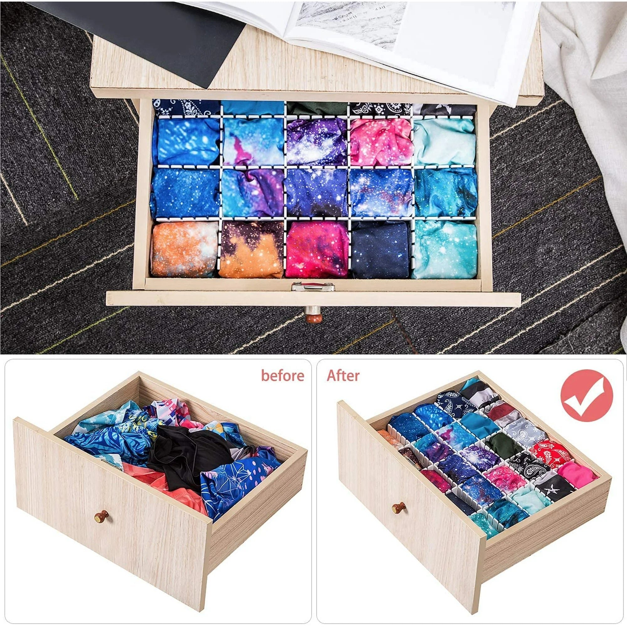 40 Pack White Drawer Dividers Organizer Set L897